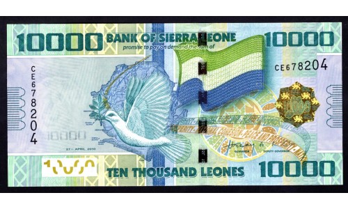 Сьерра - Леоне 10000 леоне 2010 г. (SIERRA LEONE 10000 leones 2010) P 33а: UNC
