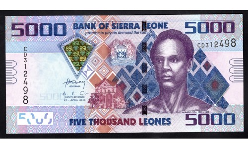 Сьерра - Леоне 5000 леоне 2010 г. (SIERRA LEONE 5000 leones 2010) P 32а: UNC