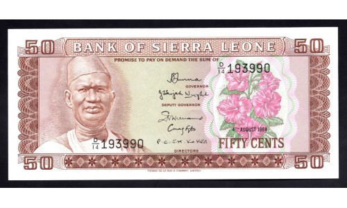 Сьерра - Леоне 50 центов ND (1984 г.) (SIERRA LEONE 50 cents ND (1984)) P 4е: UNC