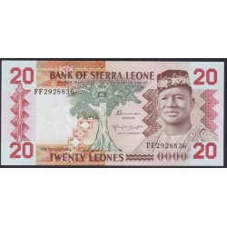 Сьерра - Леоне 20 леоне 1982 года, FF2928836, Нечастые (SIERRA LEONE 20 leones 1982) P 14а: UNC