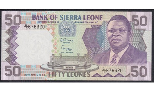 Сьерра - Леоне 50 леоне 1988 г. (SIERRA LEONE 50 leones 1988) P 17а: UNC