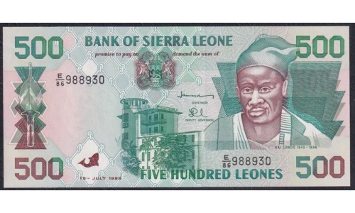 Сьерра - Леоне 500 леоне 1998 г. (SIERRA LEONE 500 leones 1998) P 23b: UNC