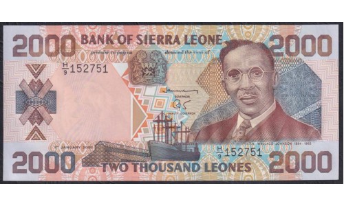 Сьерра - Леоне 2000 леоне 2000 г. (SIERRA LEONE 2000 leones 2000) P 25: UNC