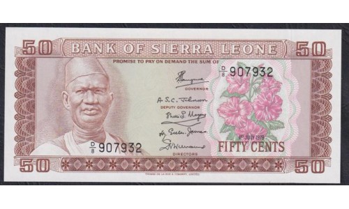Сьерра - Леоне 50 центов ND (1979 г.) (SIERRA LEONE 50 cents ND (1979)) P 4с: UNC