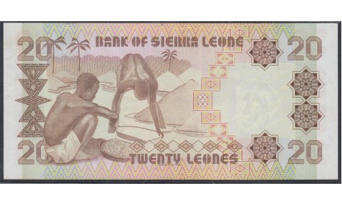 Сьерра - Леоне 20 леоне 1982 года, Короткий Номер (SIERRA LEONE 20 leones 1982) P 14а: UNC