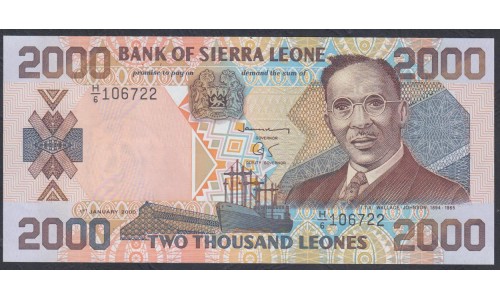 Сьерра - Леоне 2000 леоне 2000 г. (SIERRA LEONE 2000 leones 2000) P 25: UNC