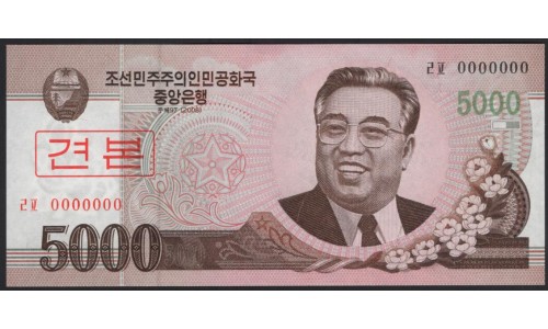 Северная Корея 5000 вон 2008 (2009) ОБРАЗЕЦ (North Korea 5000 won 2008 (2009) SPECIMEN) P 66s : UNC