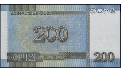 Северная Корея 200 вон 2005 год (North Korea 200 won 2005 year) P 48s : Unc