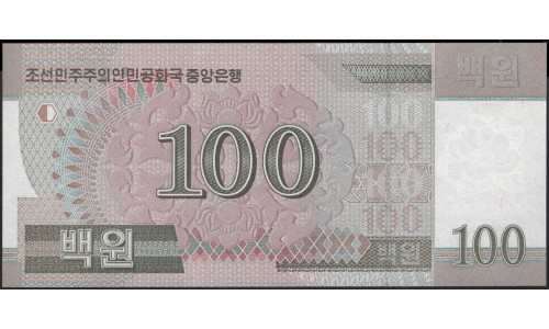 Северная Корея 100 вон 2008 (2009) год (North Korea 100 won 2008 (2009) year) P 61(2) : Unc