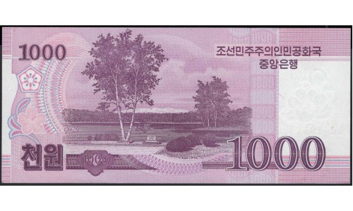 Северная Корея 1000 вон 2008 (2009) год (North Korea 1000 won 2008 (2009) year) P 64a : Unc