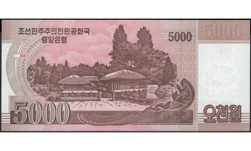 Северная Корея 5000 вон 2008 (2009) год (North Korea 5000 won 2008 (2009) year) P 66a : Unc