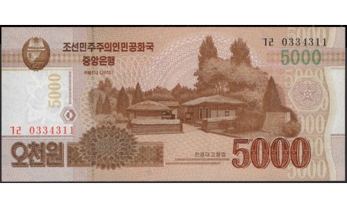 Северная Корея 5000 вон 2013 год (North Korea 5000 won 2013 year) P 67(2) : Unc