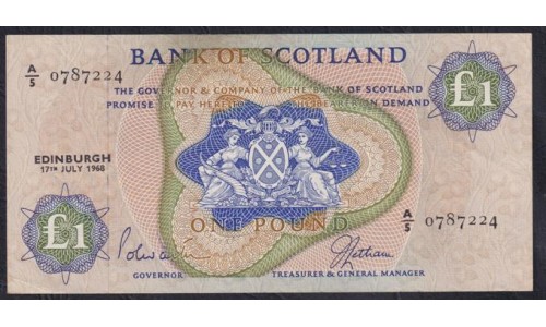 Шотландия 1 фунт 17.07.1968 г. (SCOTLAND 1 Pound  17.07.1968) P 109a: UNC--