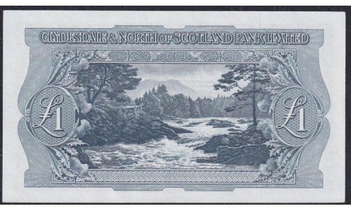 Шотландия 1 фунт 1 июня 1955 года (SCOTLAND 1 Pound Sterling 01.06.1955, CLYDESDALE&NORTH of SCOTLAND BANK) P 191(4): UNC--