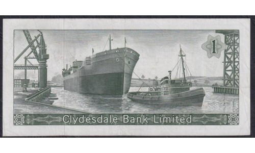 Шотландия 1 фунт 1.09.1969 года (SCOTLAND 1 Pound Sterling 1.09.1969) P 202(3): XF