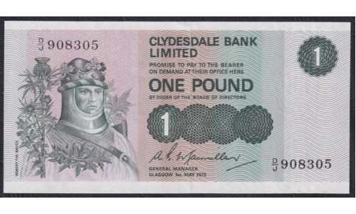 Шотландия 1 фунт 1972 год (SCOTLAND 1 Pound 1972) P 204b: UNC