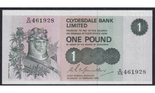 Шотландия 1 фунт 1978 (SCOTLAND 1 Pound 1978) P 204c(3): UNC
