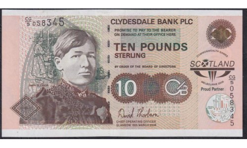 Шотландия 10 фунтов 2006 года, CG/5 058345 (SCOTLAND 10 Pounds Sterling 2006) P 229E: aUNC/UNC