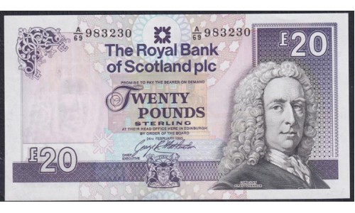 Шотландия 20 фунтов 1993 год (SCOTLAND 20 Pounds Sterling 1993) P 354b(2): UNC