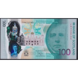 Шотландия 100 фунтов 2021 года, ПОЛИМЕР (SCOTLAND 100 Pounds Sterling 2021, POLYMER) PW 135: UNC