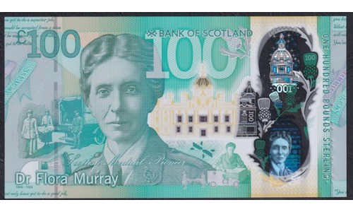 Шотландия 100 фунтов 2021 года, ПОЛИМЕР (SCOTLAND 100 Pounds Sterling 2021, POLYMER) PW 135: UNC