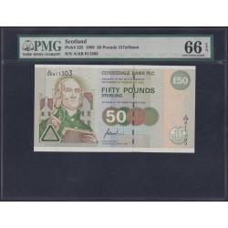 Шотландия 50 фунтов 1996года, A/AB 011303 (BANK OF SCOTLAND 50 Pounds  1996) P 225: PMG 66 Gem UNC EPQ