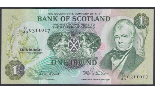 Шотландия 1 фунт 1983 (SCOTLAND 1 Pound 1983) P 111f: UNC