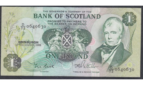 Шотландия 1 фунт 1985 (SCOTLAND 1 Pound 1985) P 111f: XF
