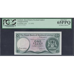 Шотландия 1 фунт 1972 (SCOTLAND 1 Pound 1972) P 336: UNC PCGS 65 PPQ Gem New
