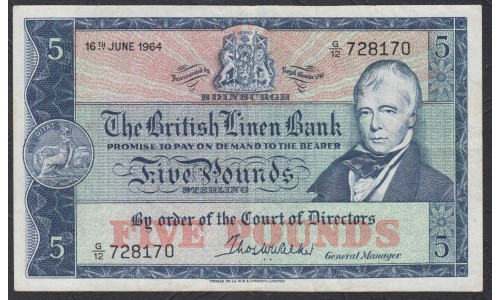 Шотландия 5 фунтов 1964 (SCOTLAND 5 Pounds 1964) P 167b : VF/XF