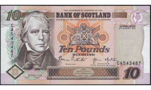 Шотландия 10 фунтов 1997 (SCOTLAND 10 Pounds 1997) P 120b : UNC