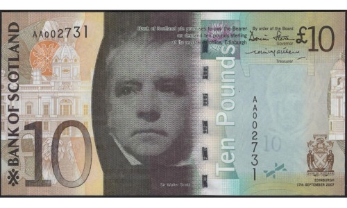 Шотландия 10 фунтов 2007 (SCOTLAND 10 Pounds 2007) P 125а : UNC