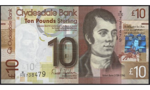Шотландия 10 фунтов 2009 (SCOTLAND 10 Pounds Sterling 2009) P 229Ja : UNC
