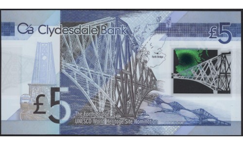 Шотландия 5 фунтов 2015 (SCOTLAND 5 Pounds Sterling 2015) P 229Na : UNC