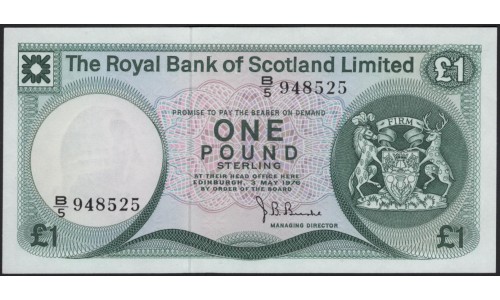 Шотландия 1 фунт 1976 (SCOTLAND 1 Pound 1976) P 336 : UNC