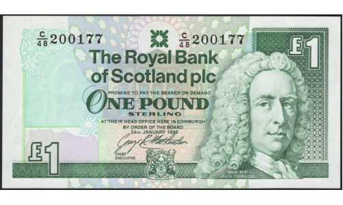 Шотландия 1 фунт 1996 (SCOTLAND 1 Pound Sterling 1996) P 351c : UNC