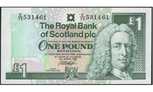 Шотландия 1 фунт 1999 (SCOTLAND 1 Pound Sterling 1999) P 351d : UNC