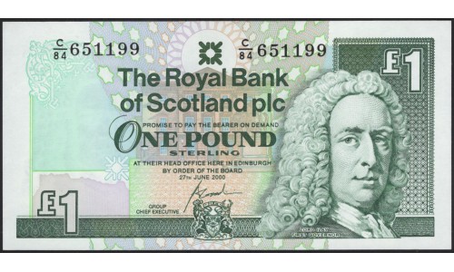 Шотландия 1 фунт 2000 (SCOTLAND 1 Pound Sterling 2000) P 351e : UNC