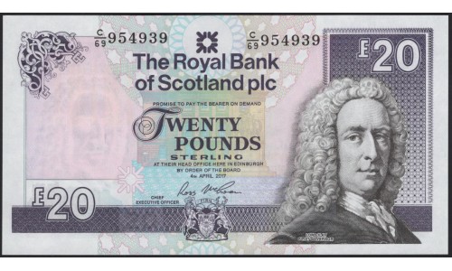 Шотландия 20 фунтов 2017 (SCOTLAND 20 Pounds Sterling 2017) P 354f : UNC