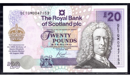 Шотландия 20 фунтов 2000 (SCOTLAND 20 Pounds Sterling 2000) P 361 : UNC
