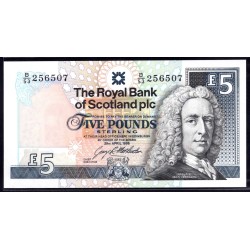 Шотландия 5 фунтов 1998 г. (SCOTLAND 5 Pounds Sterling 1998) P352b:Unc