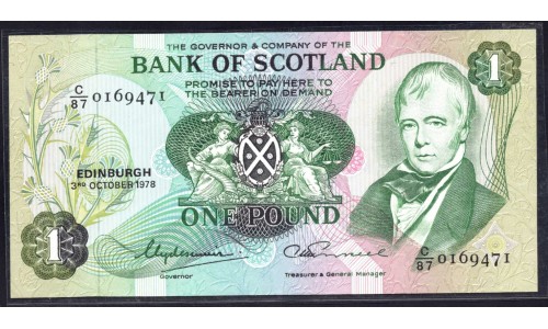 Шотландия 1 фунт 1978 (SCOTLAND 1 Pound 1978) P 111c : UNC