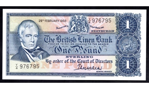 Шотландия 1 фунт 1968 (SCOTLAND 1 Pound 1968) P 169a : UNC