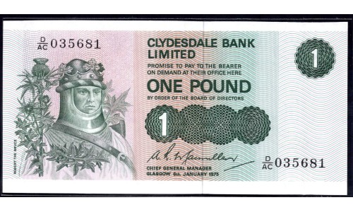 Шотландия 1 фунт 1975 (SCOTLAND 1 Pound 1975) P 204c : UNC