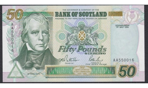 Шотландия 50 фунтов 1995года (BANK OF SCOTLAND 50 Pounds  1995) P 122a: UNC