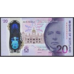 Шотландия 20 фунтов 2019 года, ПОЛИМЕР (SCOTLAND 20 Pounds Sterling 2019, POLYMER) P NEW: UNC