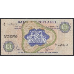 Шотландия 1 фунт 1969 г. (SCOTLAND 1 Pound  1969) P 109b: XF