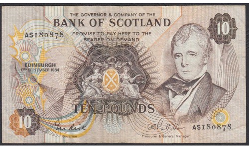 Шотландия 10 фунтов 1984 (SCOTLAND 10 Pounds 1984) P 113c : VF/XF