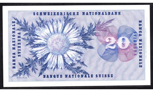 Швейцария 20 франков 1961 (SWITZERLAND 20 franks 1961) P 46i(1) : UNC