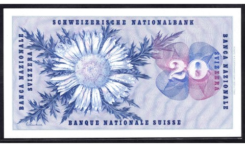 Швейцария 20 франков 1958 (SWITZERLAND 20 franks 1958) P 46f : UNC